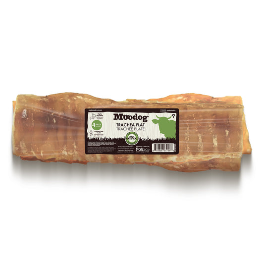 Moodog Beef Trachea Flat 6"x2", 4 Pack